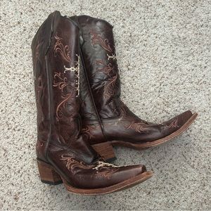 Circle G Cross Embroidered Boots